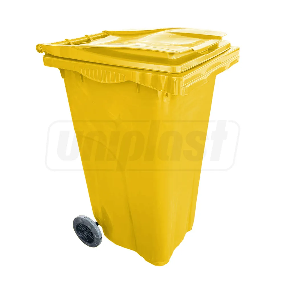 Cos HDPE pentru transportarea deseurilor  240 L pe roti (galben) UNIPLAST TR