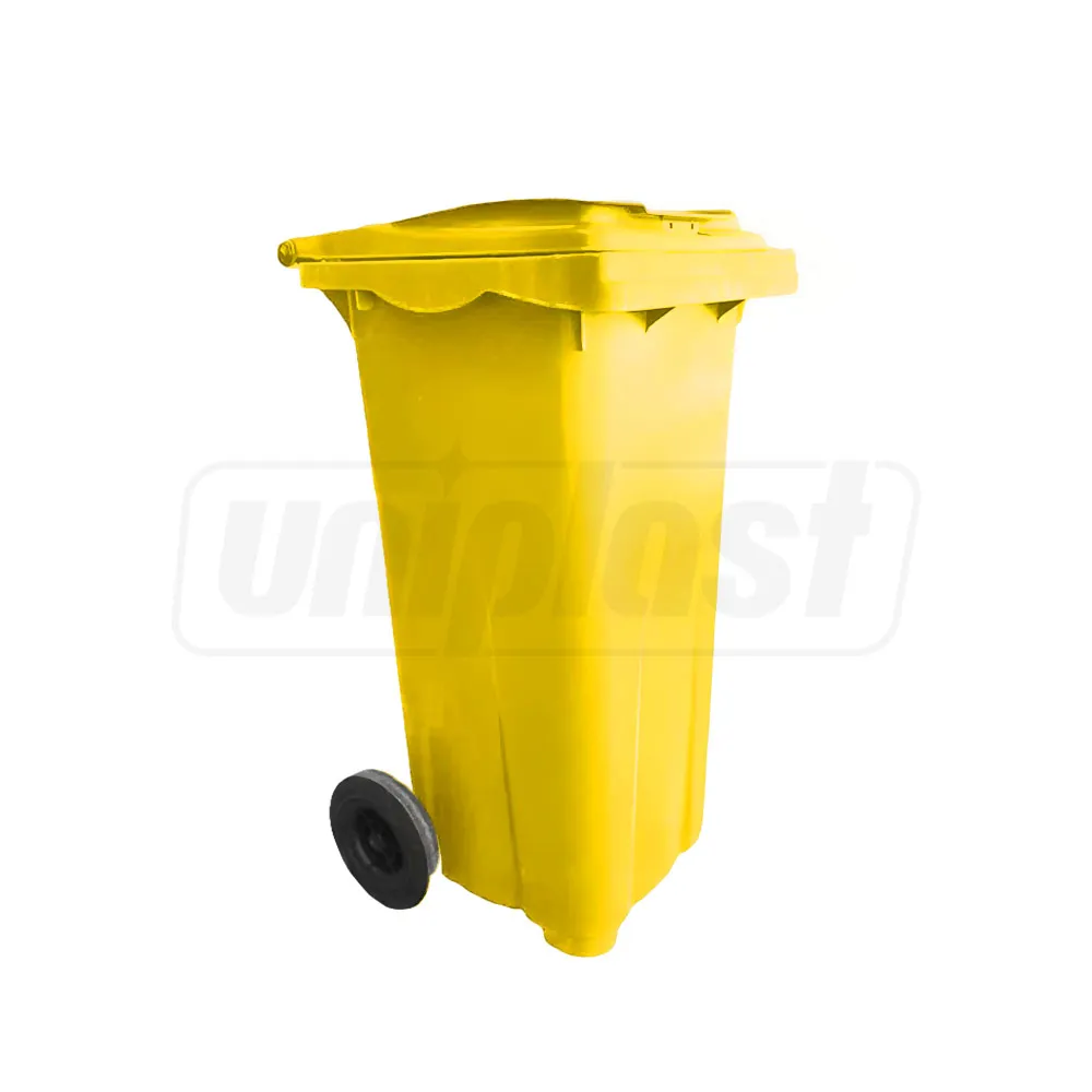 Cos HDPE pentru transportarea deseurilor  240 L pe roti (galben) UNIPLAST TR