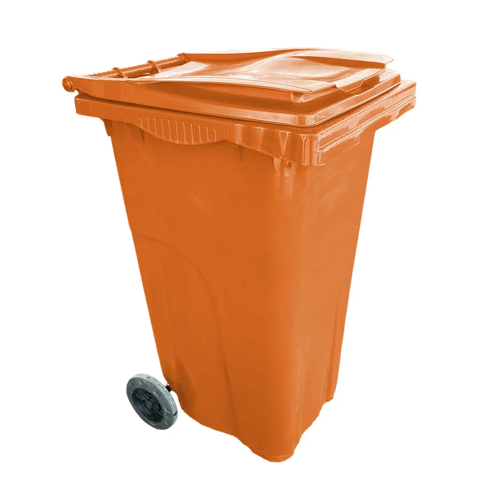 Cos HDPE pentru transportarea deseurilor 240 L pe roti (portacaliu) UNIPLAST TR