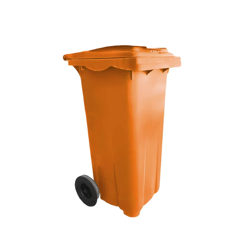 Cos HDPE pentru transportarea deseurilor 240 L pe roti (portacaliu) UNIPLAST TR