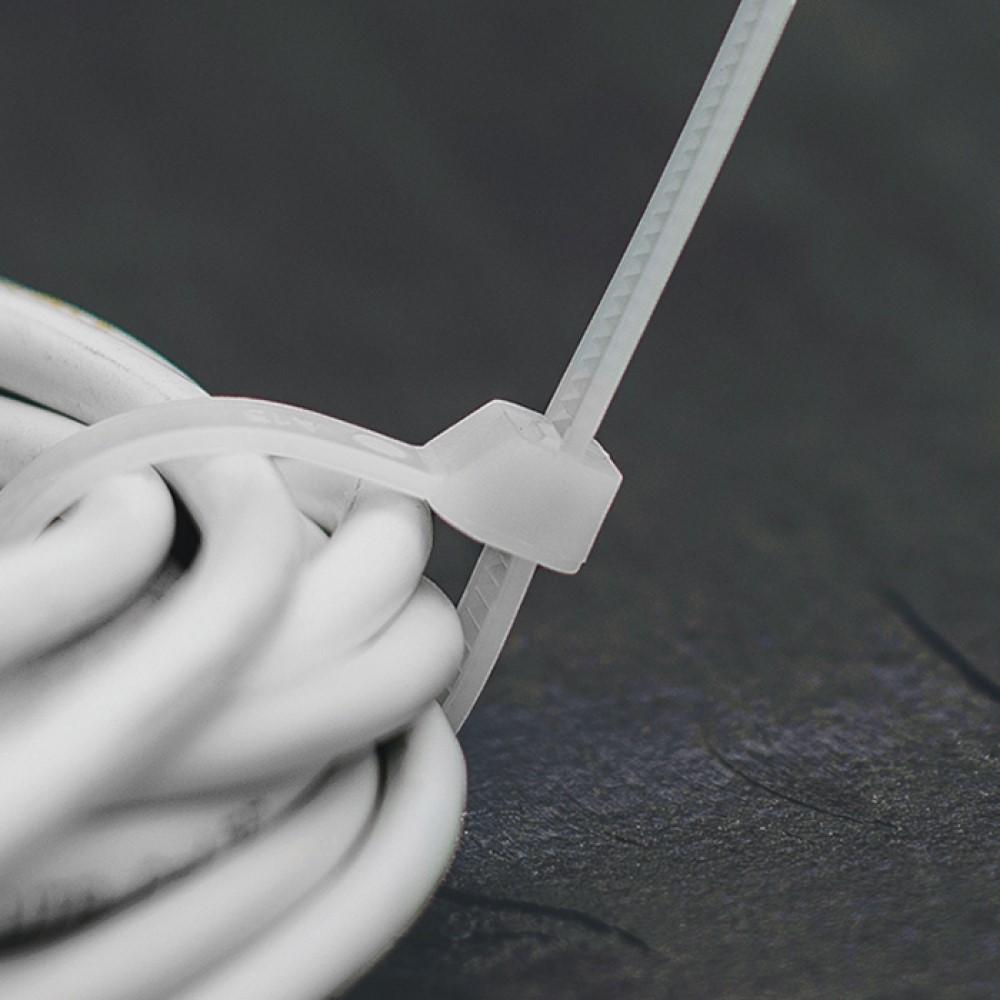 Стяжки нейлоновые для кабеля 2.5 x 100 мм (белые) (100 шт.) BRADAS