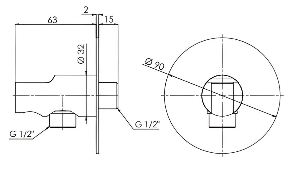 Suport dus (de perete) 337XCFP (nergu crom periat)  REMER