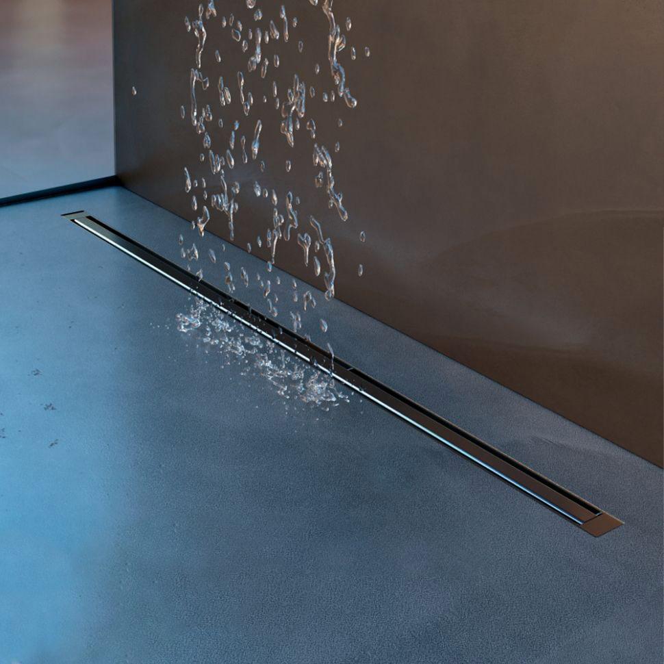 Rigola de dus lineara SLIM LINE set  600 x 35 mm D. 50 x 90° PREMIUM BLACK  CHUDEJ