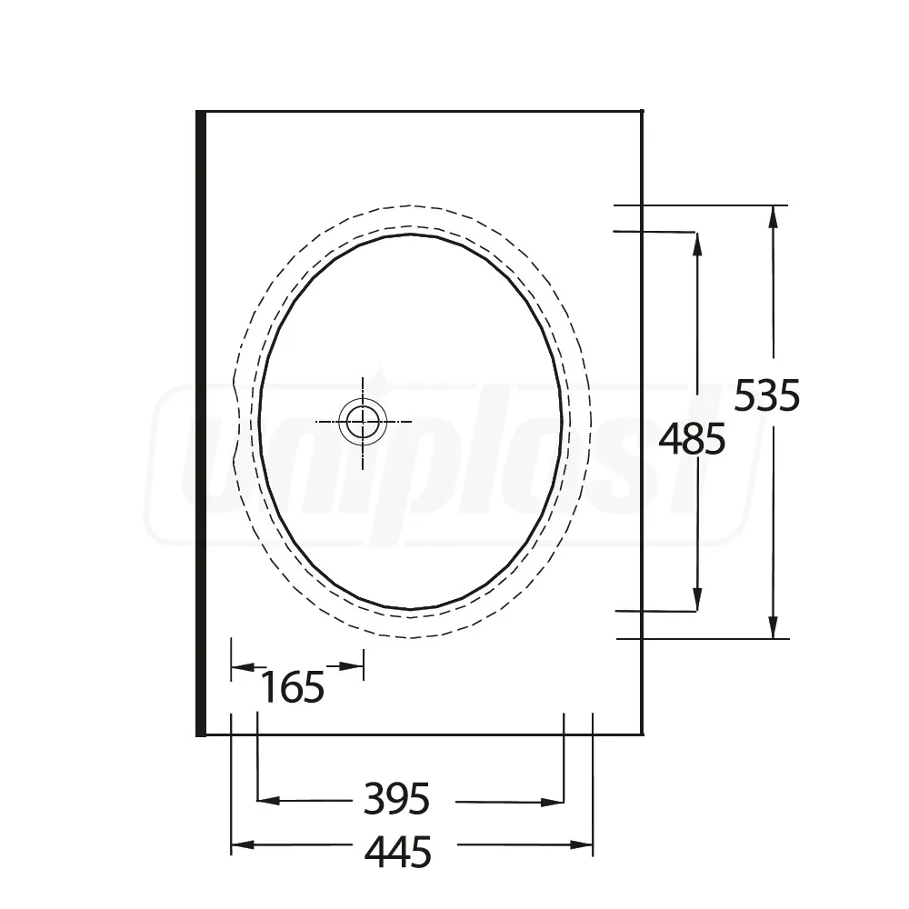 Умывальник под столешницу (круглый) 535 x 445 x 190 мм PINARA  EGE VITRIFIYE