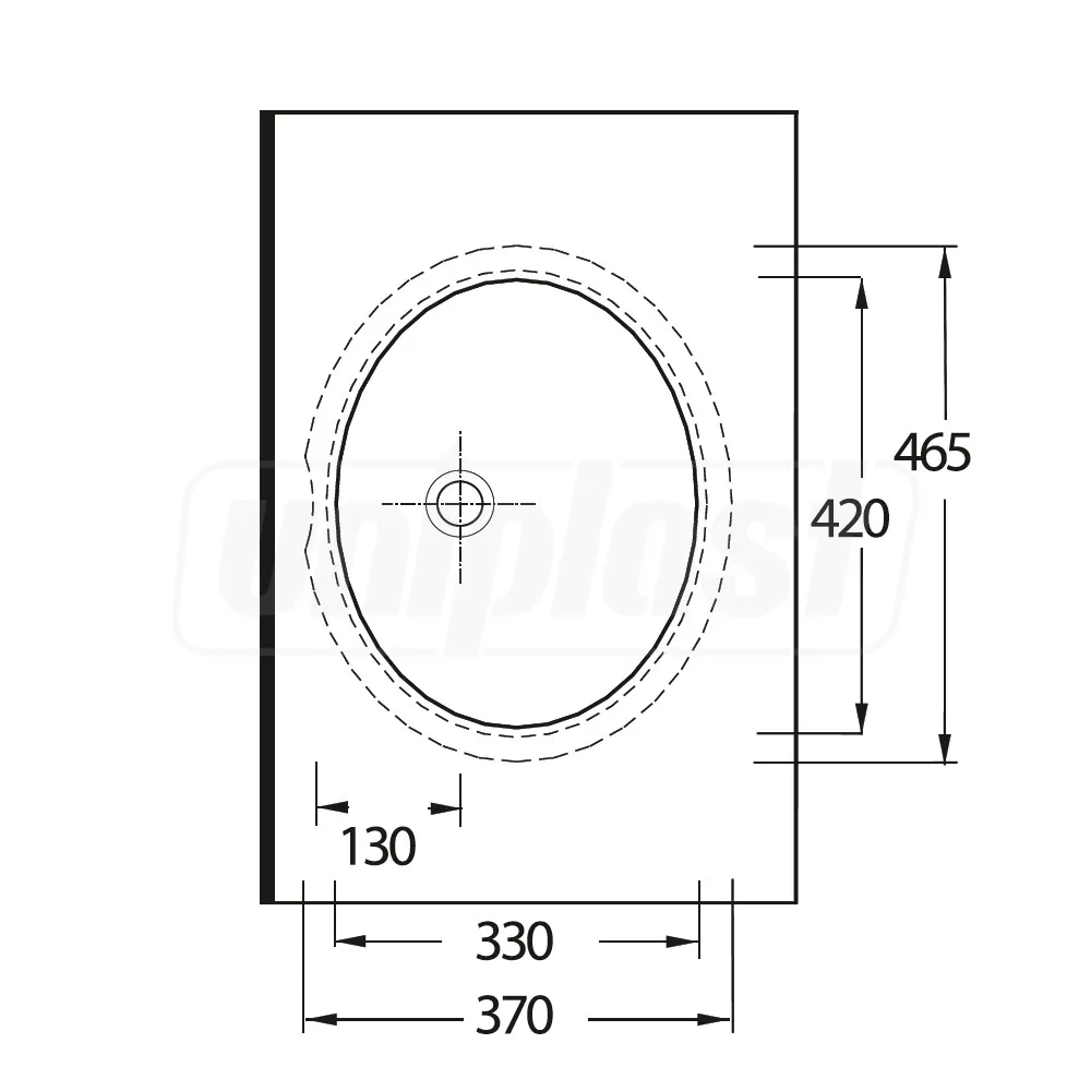 Lavoar rotund 465 x 370 x 190 mm PINARA  EGE VITRIFIYE
