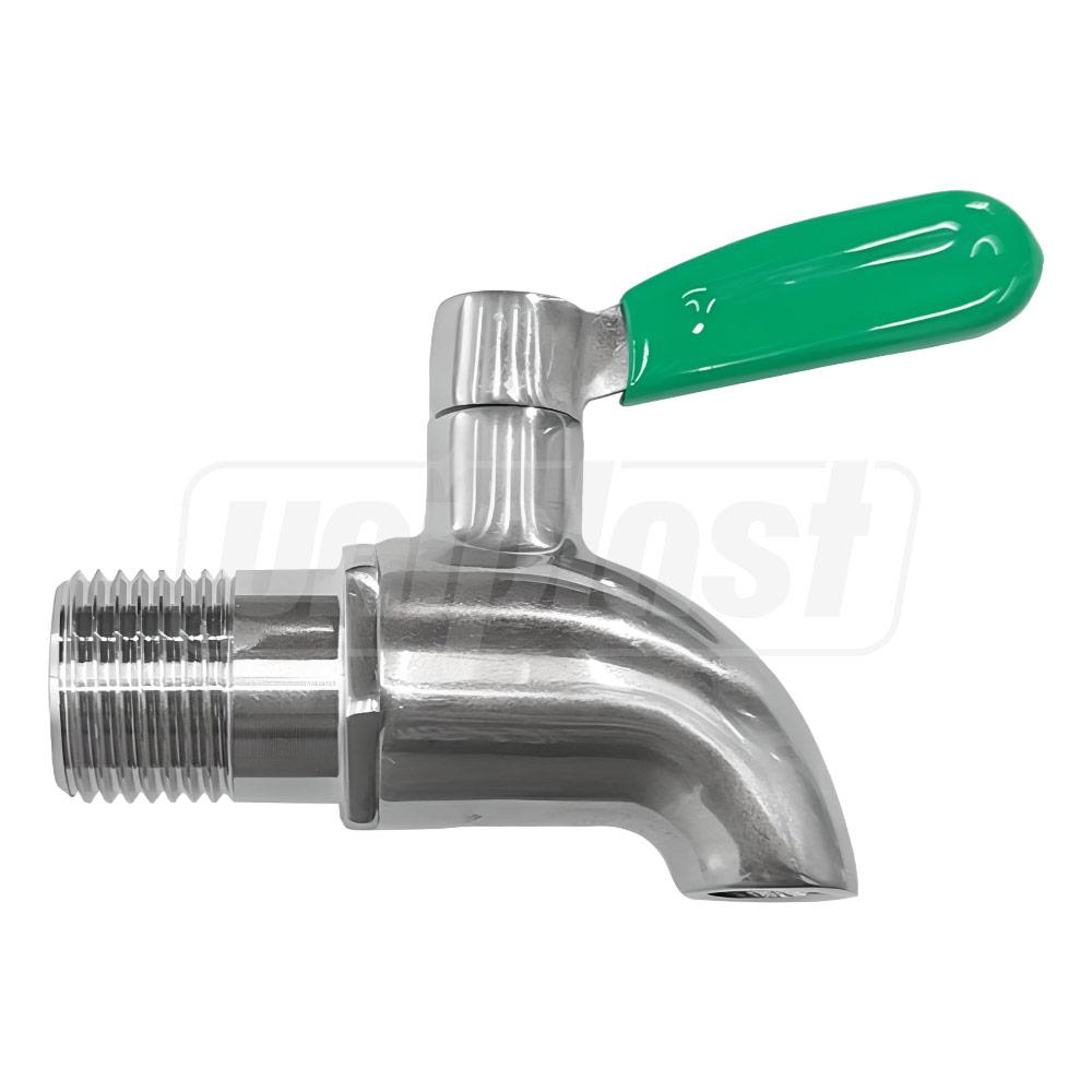 Кран 1/2",inox, для врезки в бочку из нержавейки