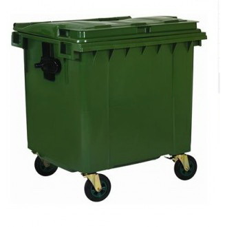 Cos pentru transportarea deseurilor 1100 L din plastic pe roti