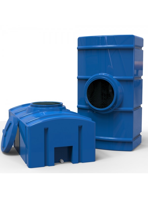 Rezervor apa 1000 L patrat (albastru) cu stut D. 1/2" 177x87x61 cm