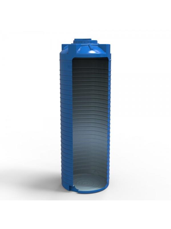 Rezervor apa 1000 L vertical, oval (albastru) cu stut D. 1/2" 77x225 cm