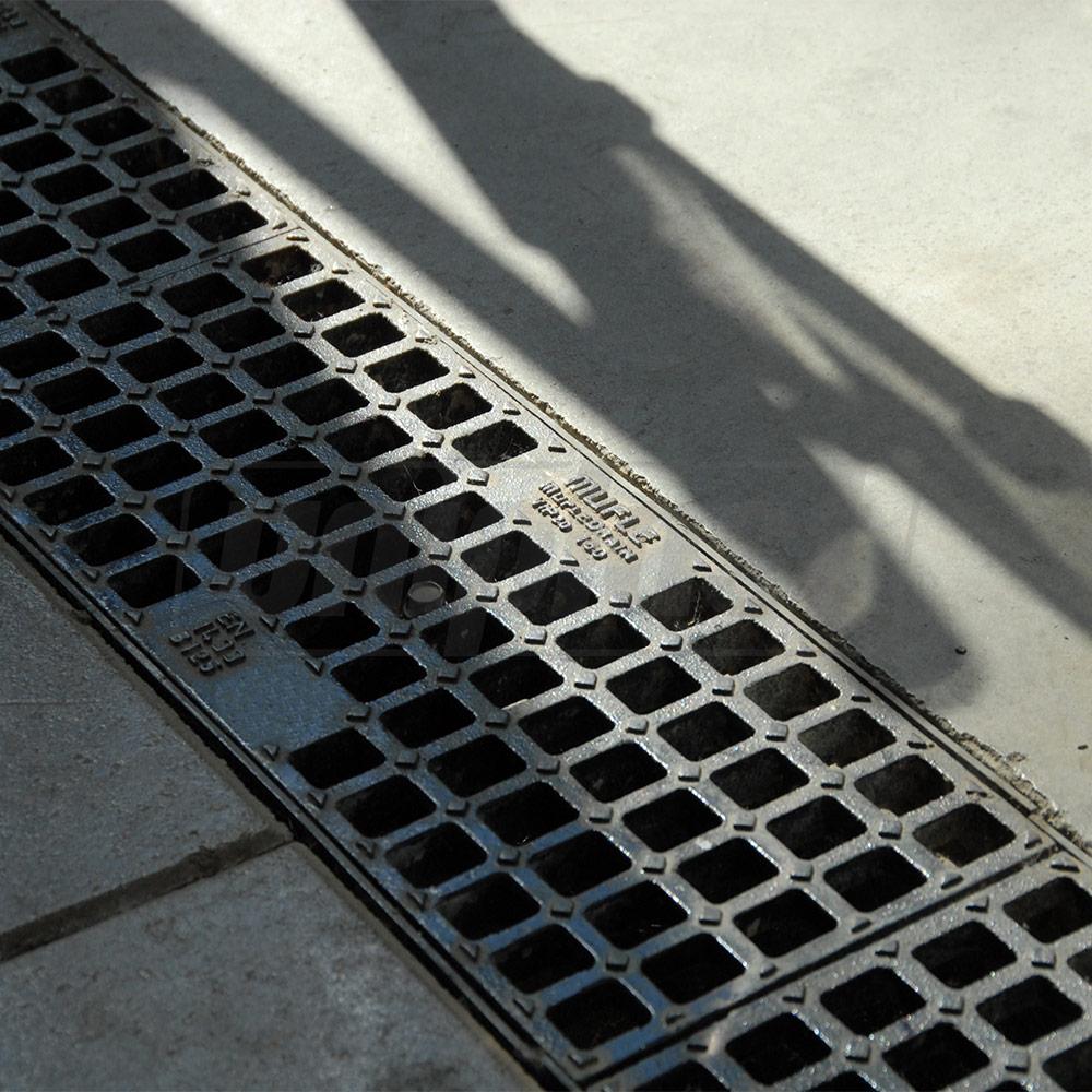 Gratar fonta canalizare cu rigola PP EASY L=1000 mm B=210 mm H=130 mm (150-100 mm) TN1433  MUFLESYSTEM