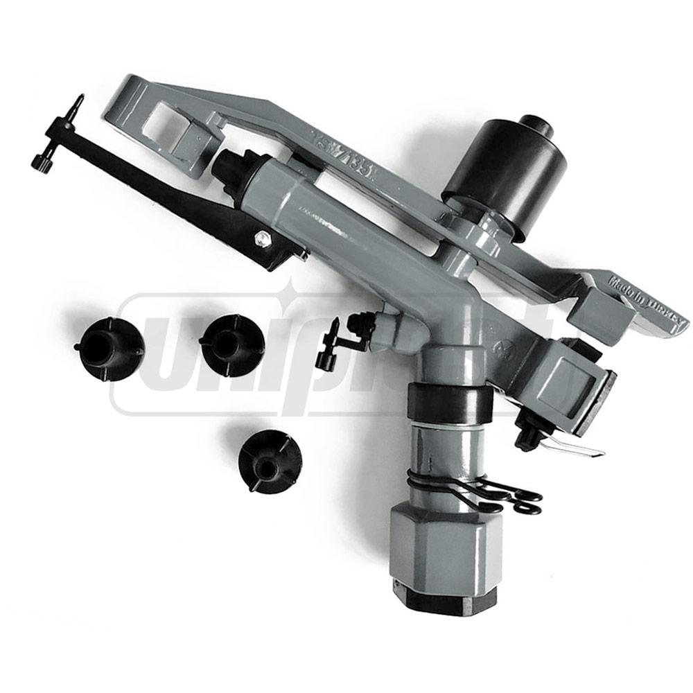 Aspersor sprinkler B2 D. 1.1/2" FI reglabil metal (30º-360º) 15-30 m, 2.5 bar, 15 m³/h (gri) 3407 ATIGLAN
