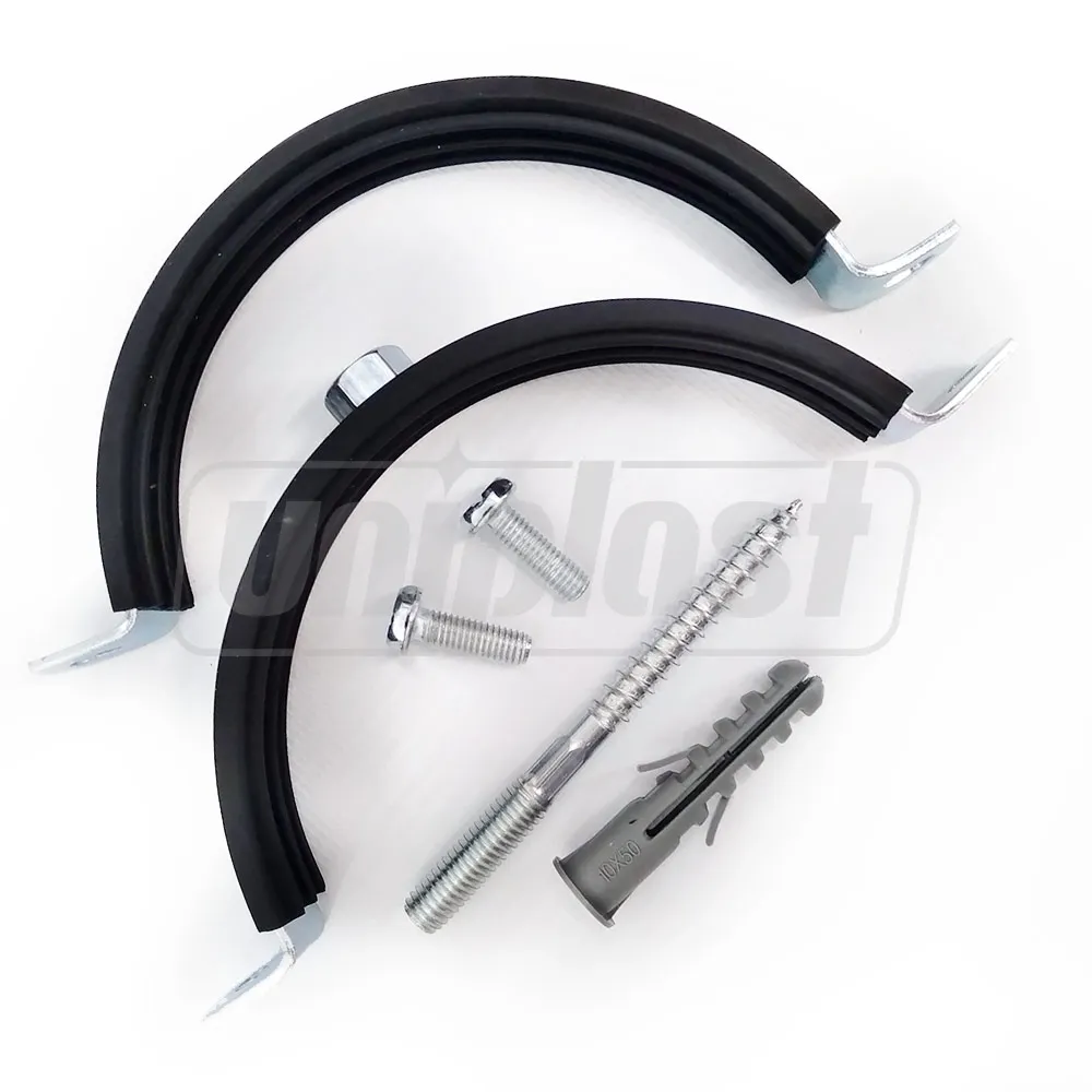 Держатель металлический D. 25 мм - 1" (32-36 мм) с резиновой прокладкой и дюбелем M8 K