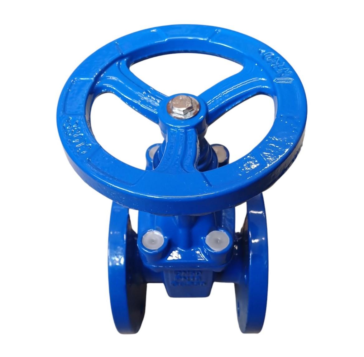 Задвижка чугунная D. 50 PN16 обрезиненный клин DIN3352-F4 (L=150 мм) (4 отверстия)  UNV