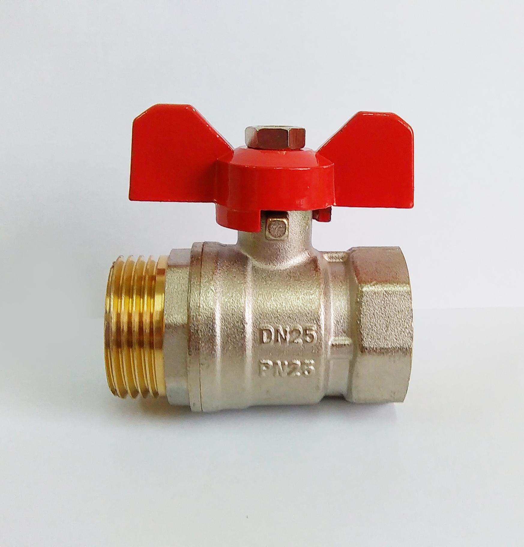 Кран шаровый D. 1" П/М /л PN25 бабочка