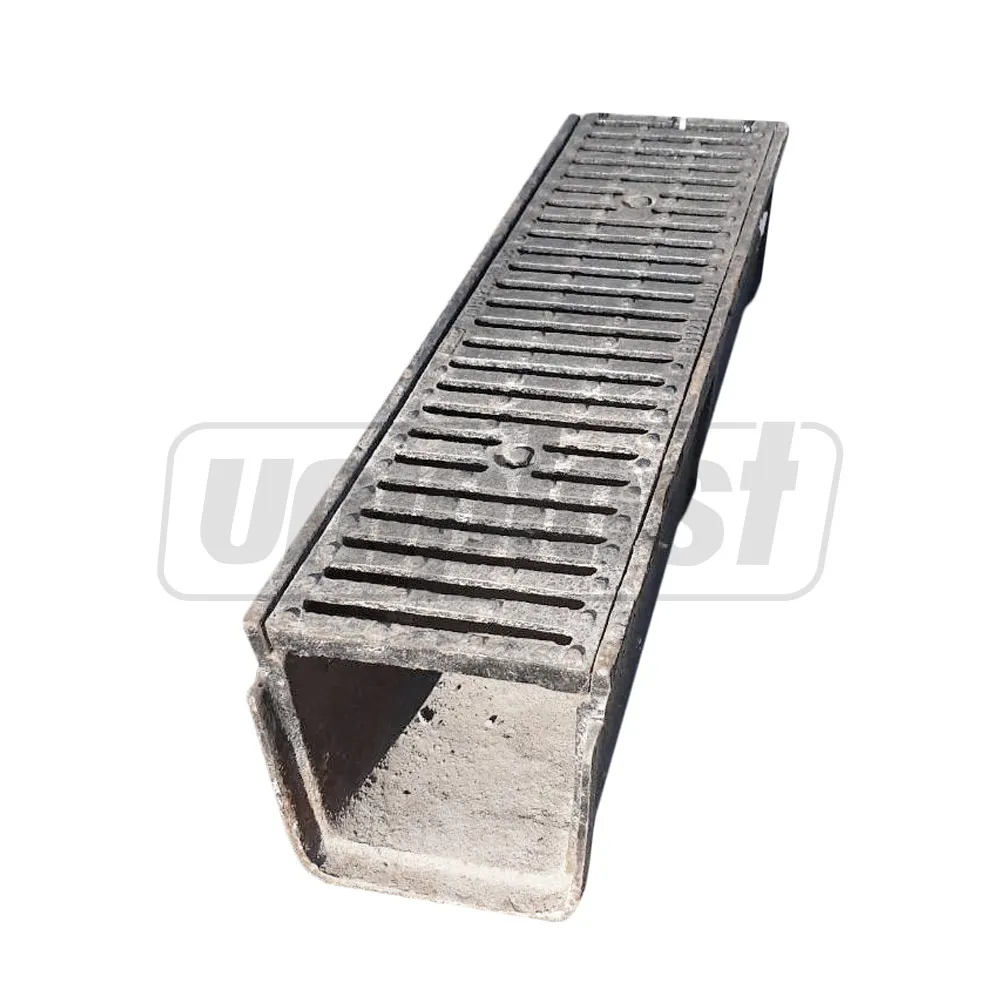 Gratar fonta canalizare cu rigola 750x210 mm 27 kg EN124 D400