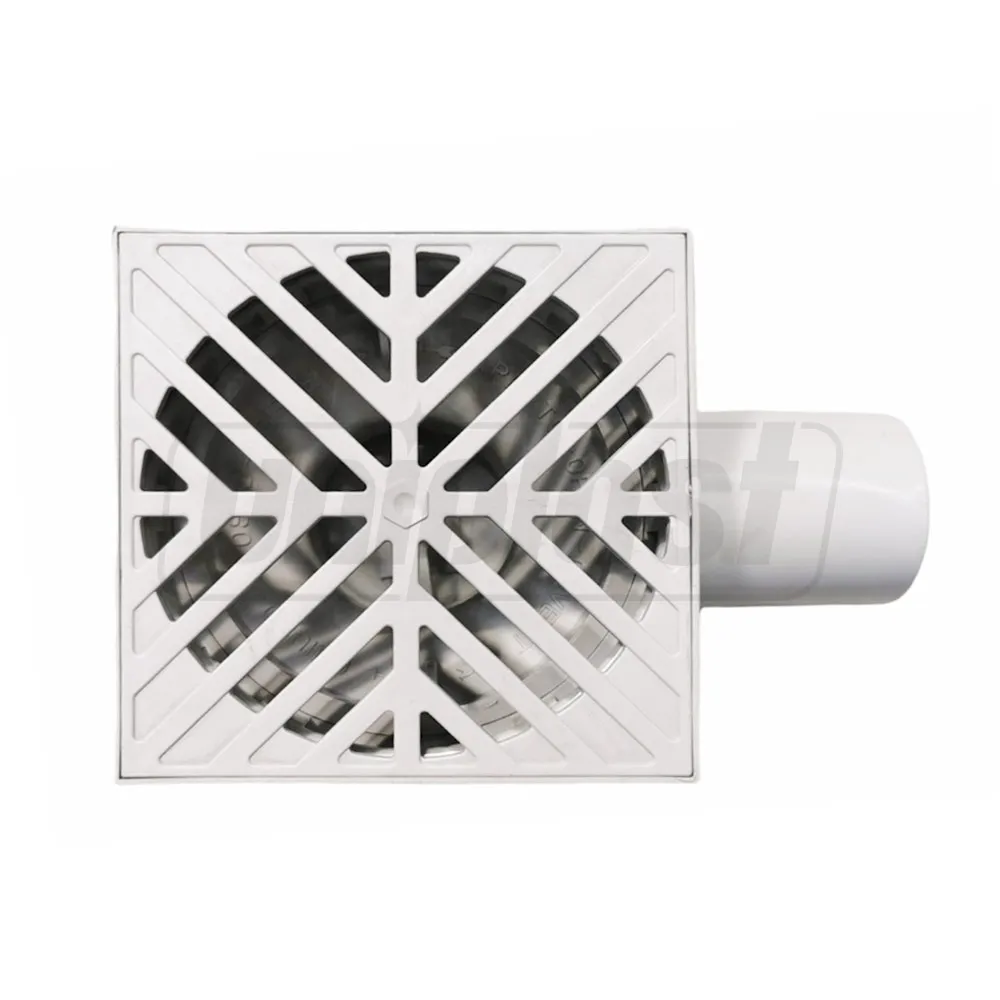 Трап ПВХ D. 50 х 90° горизонтальный (серый) (110 x 110 x 80 мм) (Сифон)  CL