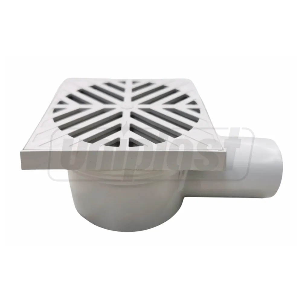 Трап ПВХ D. 50 х 90° горизонтальный (серый) (110 x 110 x 80 мм) (Сифон)  CL