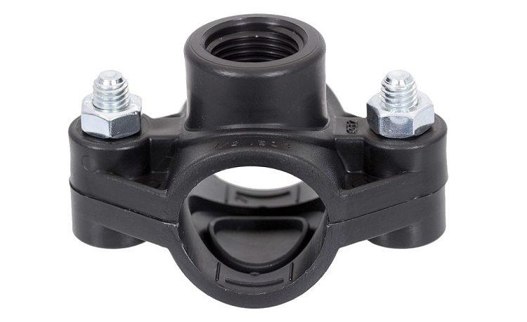 Piesa bransare teava PEHD D. 50 x 3/4" / 10 A cu 2 suruburi  SAB