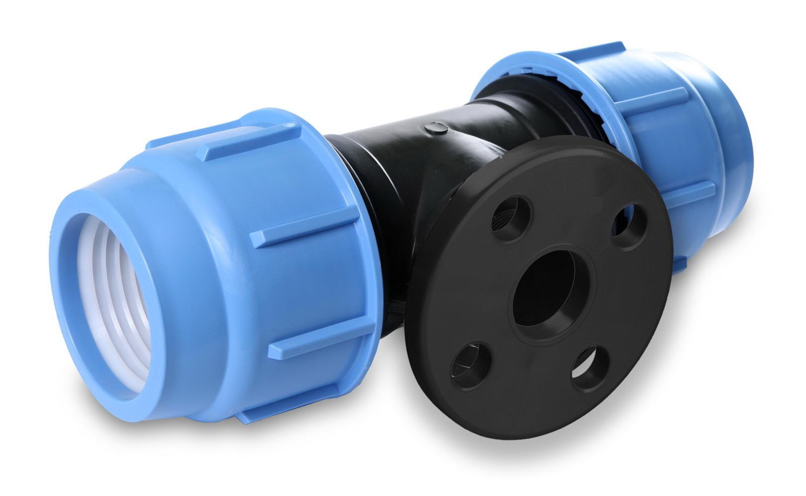 Фланцевый тройник зажимной D. 50 x 2" x 50 / 16  PLASTICA ALFA