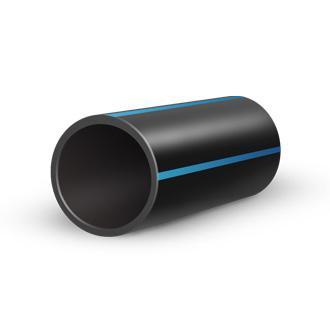 Teava PE D. 90 x 5.4 PN6 HDPE_line de uz
tehnic (cu dunga albastra) *in colaci