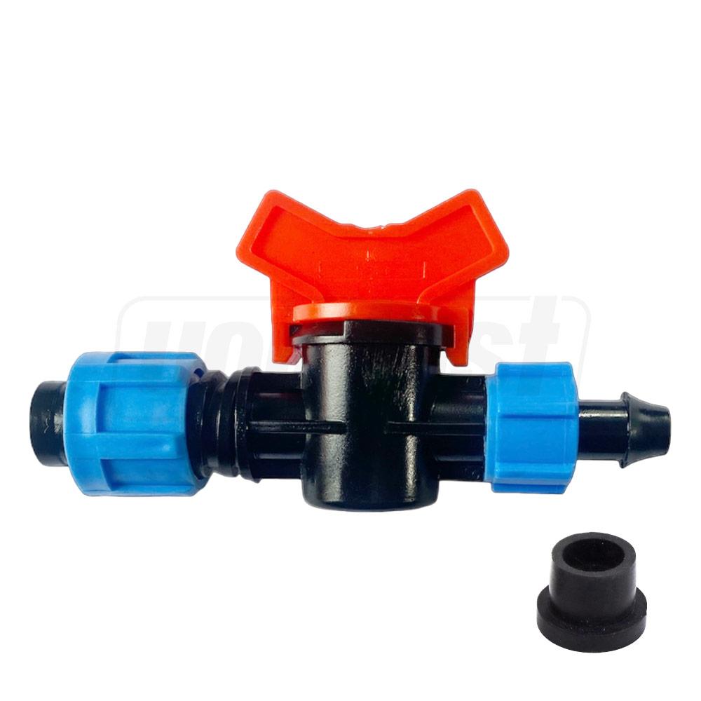 Robinet cilindric PE + banda D. 17 (cu garnitura (T) si piulita)  UNITAPE