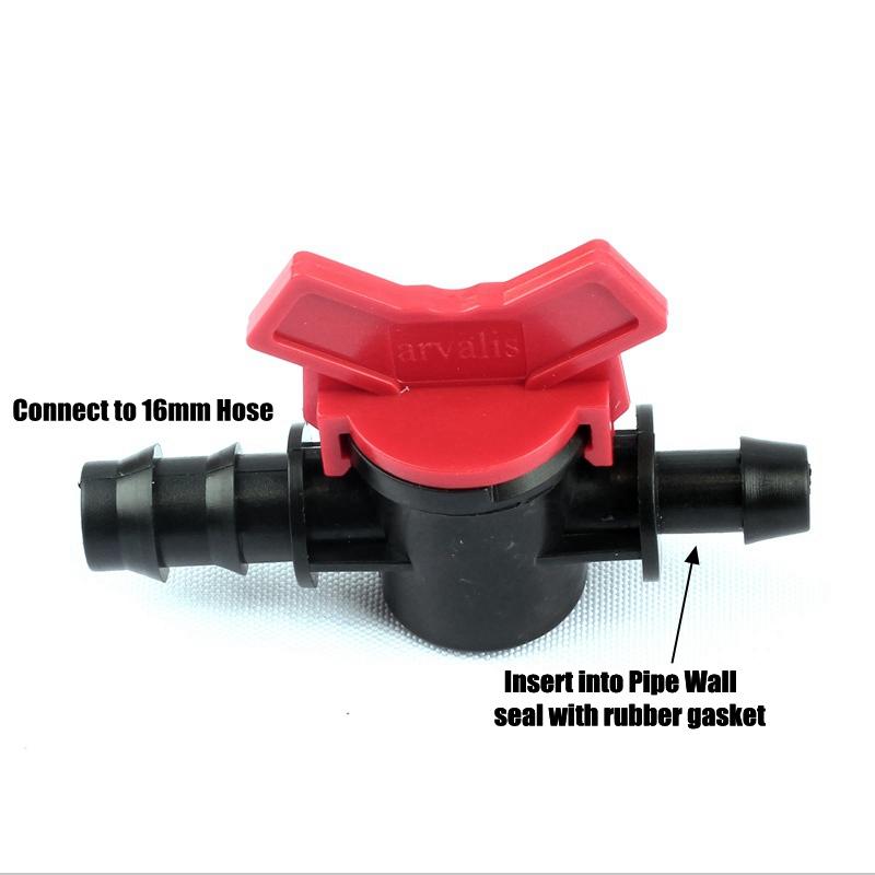 Кран цилиндрический PE + трубка D. 16 (с резинкой (T))  UNITAPE