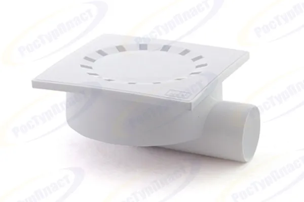 Sifon de pardoseala PP D. 50 x 90° orizontal (alb) (100 x 100 mm)  INSTALPLAST