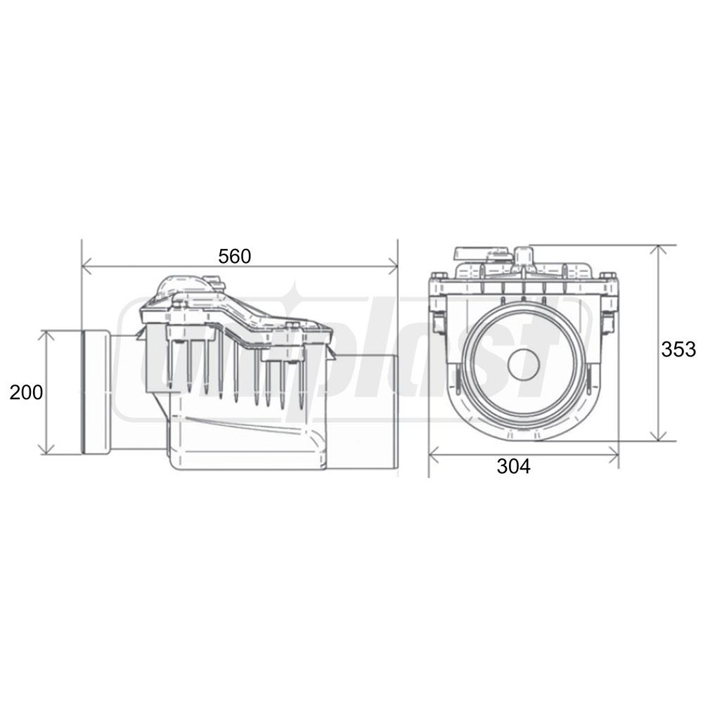 Обратный клапан D.200 ПВХ (заслонка из нержавеющей стали) KGSZ  TERAPLAST