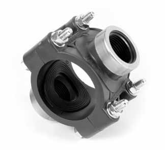 Piesa bransare dubla teava PEHD D. 75 x 1/2" x 1/2" / 16 A cu 4 suruburi, cu inel SAB