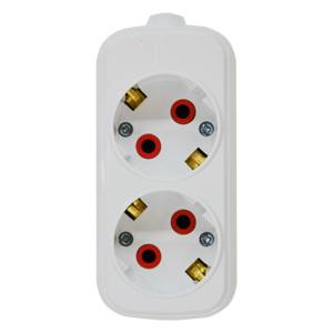 Розетка внешняя двойная с заземлением (200.200.201)