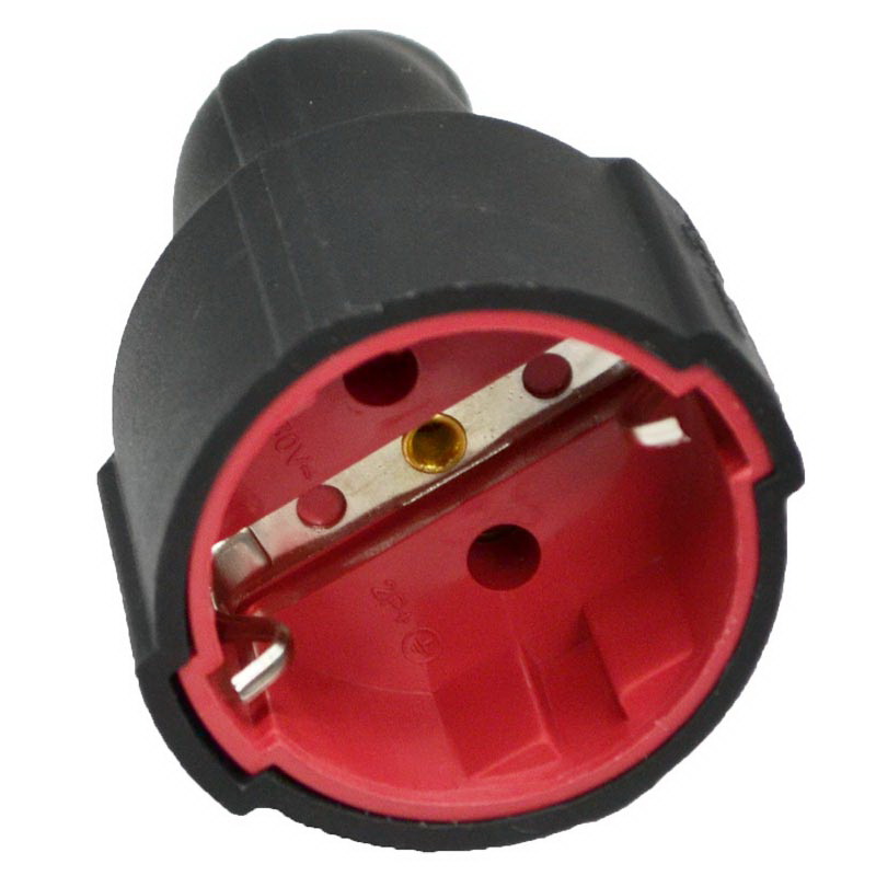 Priza mobila cauciuc 16A 250V cu pamintare (25 buc./cutie)  HOROZ