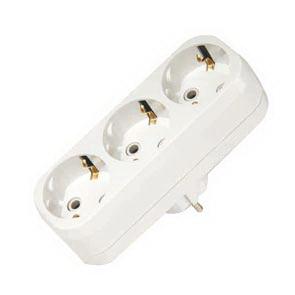 Тройник сетевой с заземлением 16A 250V (80/20 шт.) (10033)  MAKEL