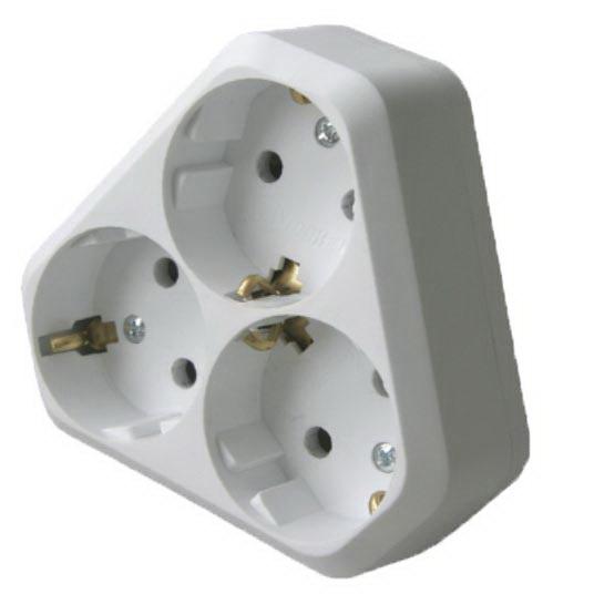 Тройник сетевой с заземлением 16A (48/12 шт.) (10001204)  MAKEL