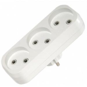 Тройник сетевой без заземления 10A 250V (80/20 шт.) (10032M)  MAKEL