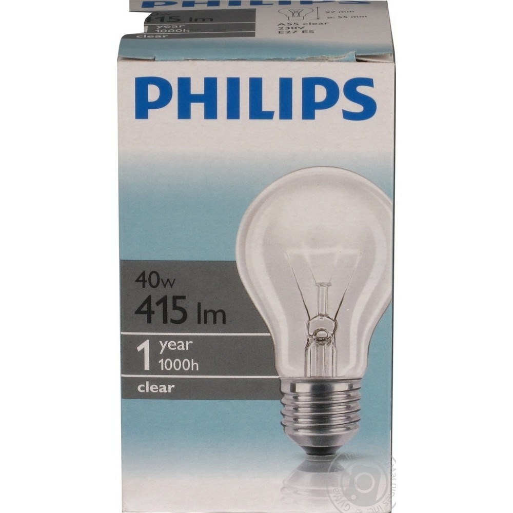Bec incandescent PHILIPS A55 STAND E27 40W 230V FR
