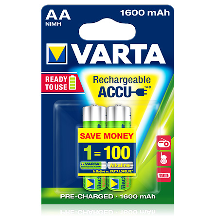 Аккумулятор Mignon Accu 1600 mAh AA (2 шт.) VARTA