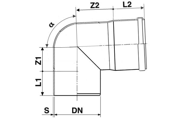 Отвод ПВХ D.250 / 90° (наружный) EL