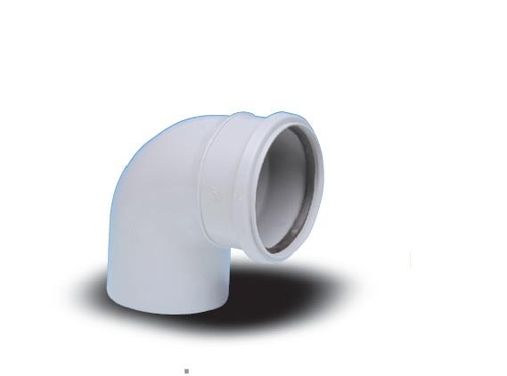 Отвод ПВХ D. 75 / 90° (белый)  EGEPLAST