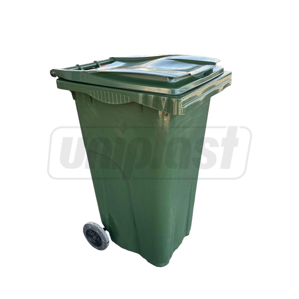 Бак мусорный  240 л (HDPE) на колесах (зеленый) UNIPLAST TR
