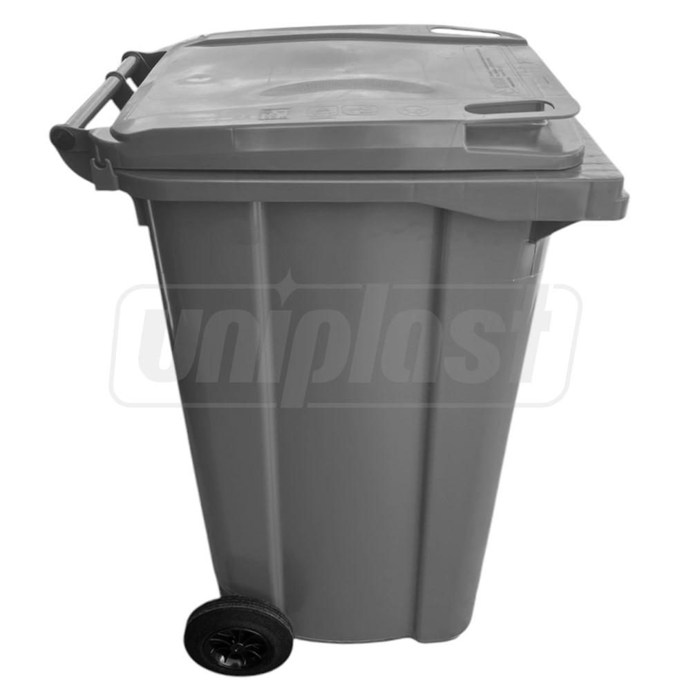 Cos pentru transportarea deseurilor 240 L pe roti (gri inchis)PRO HE