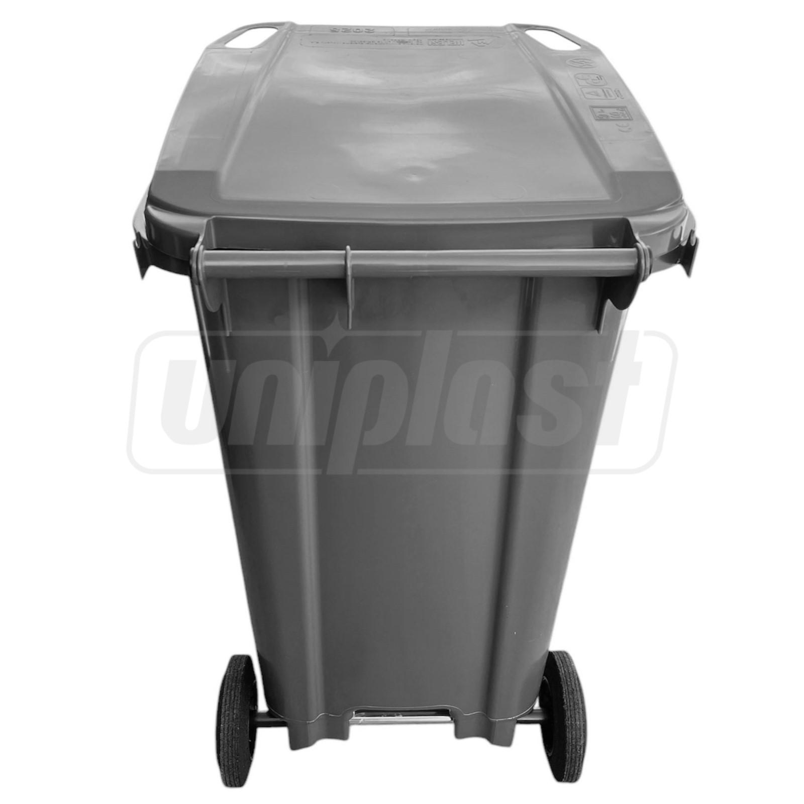 Cos pentru transportarea deseurilor 240 L pe roti (gri inchis)PRO HE