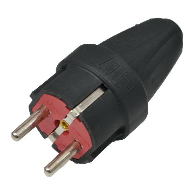 Stecher cauciucat euro cu pamintare 16A 250V (40 buc./cutie)  HOROZ