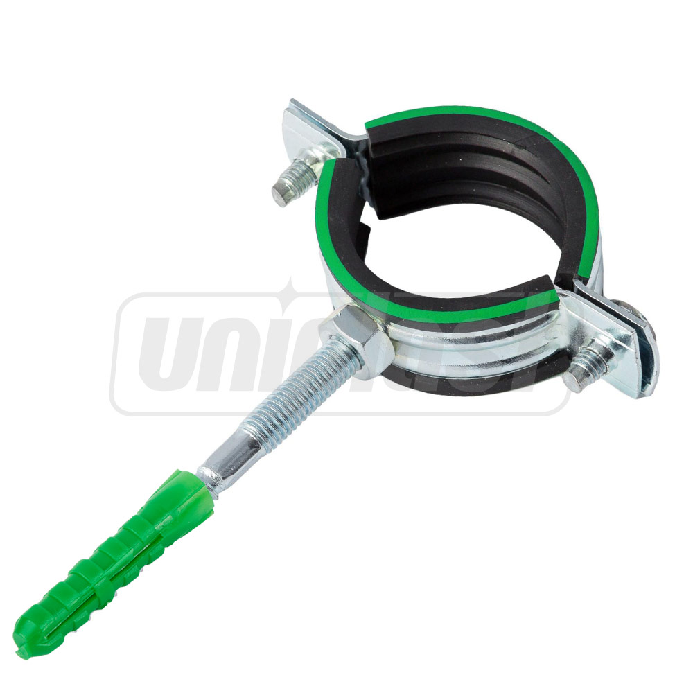 Colier metalic pentru teava cu garnitura din cauciuc si diblu (set) D.160 mm - 6" (162-170 mm) M10 RU