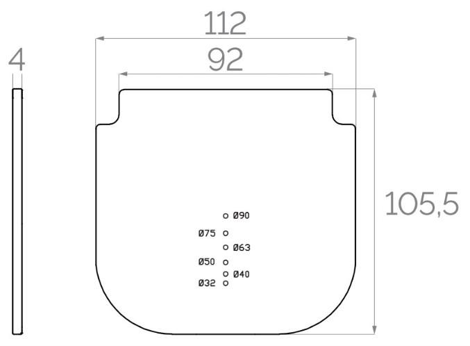 Dop pentru rigola PP D.100 H=100 mm (5007 1010)  SAB