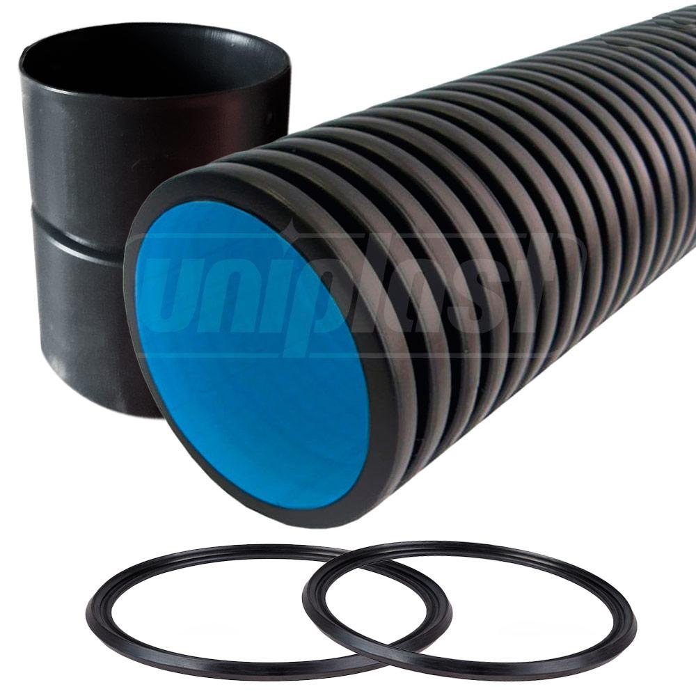 Teava corugata HDPE SN4 OD. 110 (97) mufata cu garnitura L=6 m