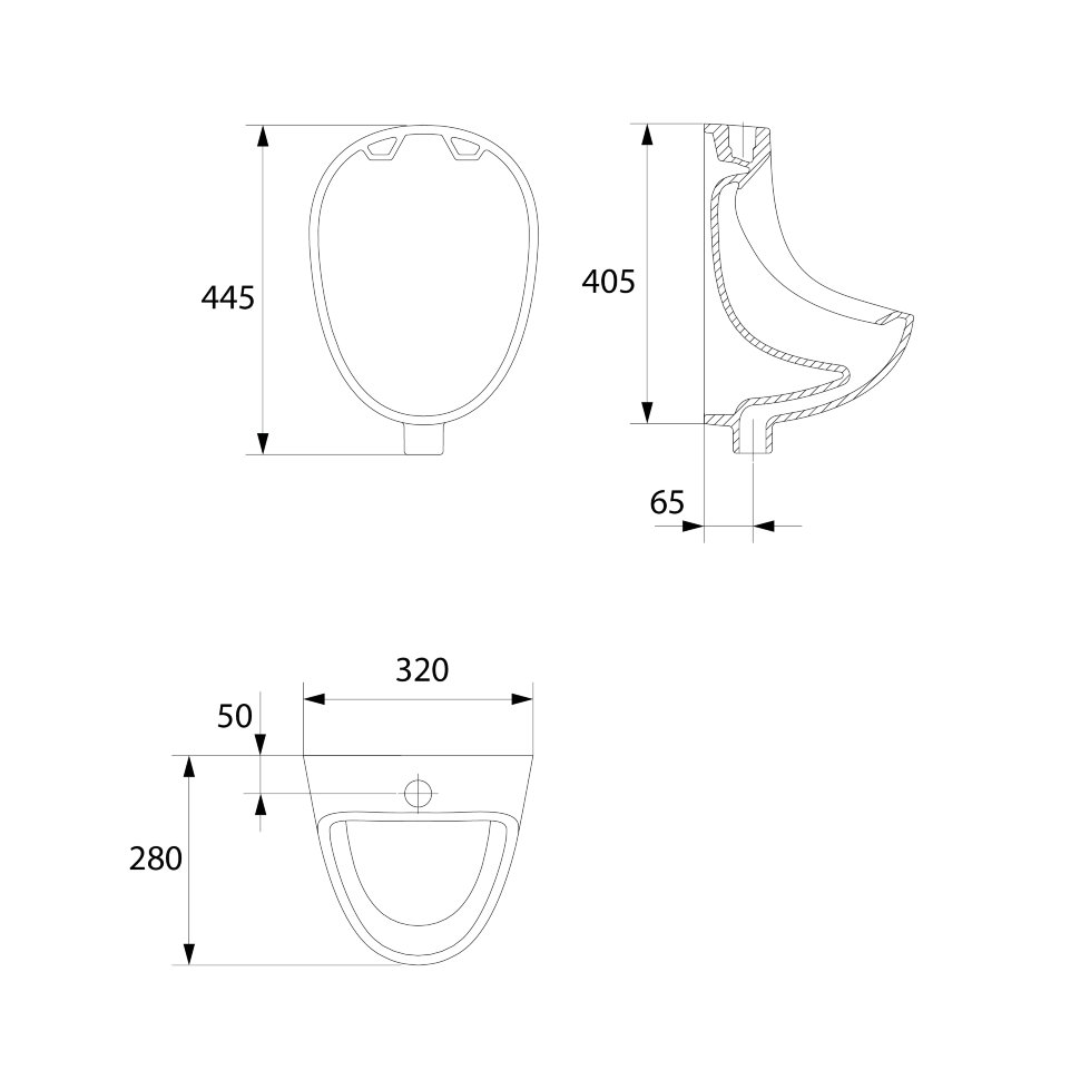 Pisoar de perete P101 Prezident (2827)  CERSANIT