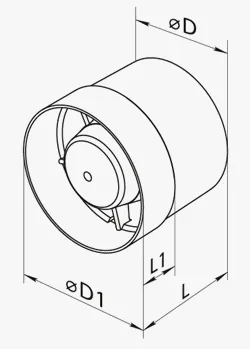 Ventilator axial pentru tubulatura D.100 100 VKO - 105 m³/h  VENTS