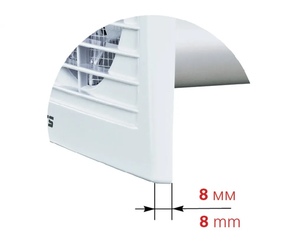 Вентилятор D.100 100 СВ - 95 м³/ч, 33 дБ(А), Slimline, со шнурком  VENTS