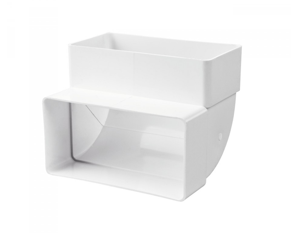 Cot vertical canal ventilatie plat, plastic 110 x 55 mm / 90° (5252)  VENTS