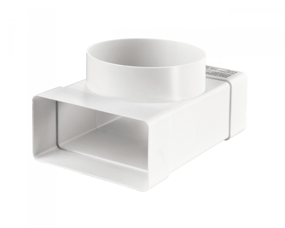 Teu pentru tub rotund/plat de ventilatie din plastic 55 x 110 mm / D.100 (531)  VENTS